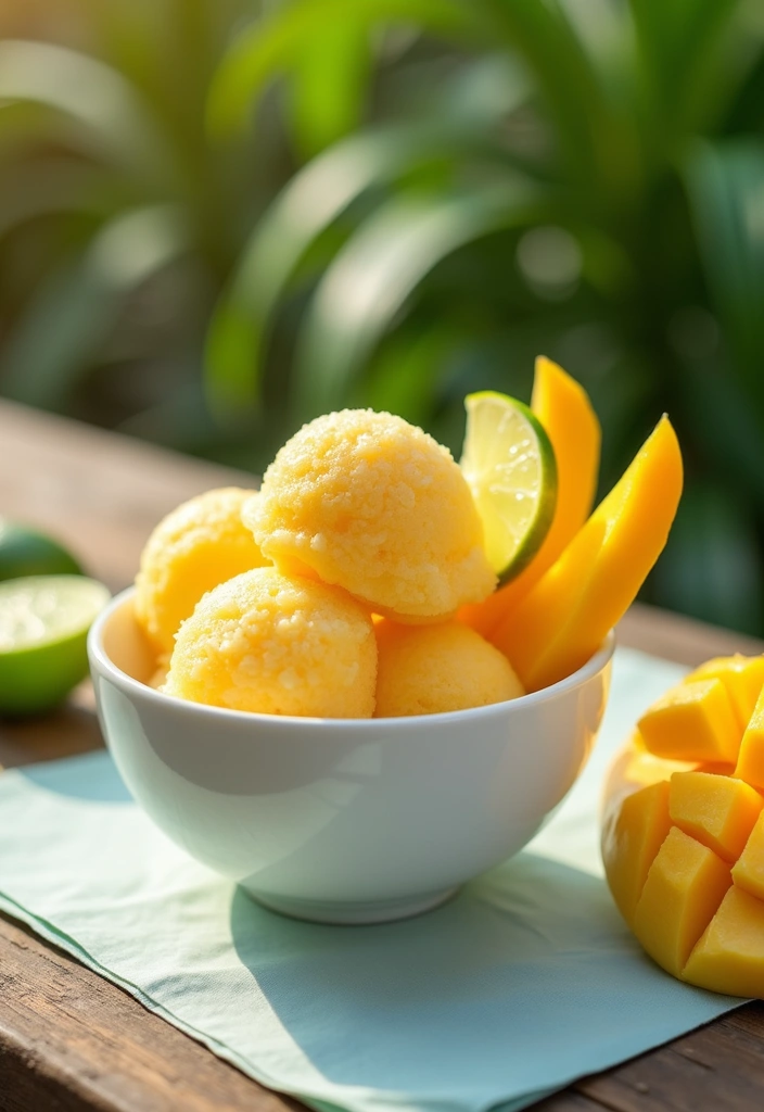 30 Homemade Ice Cream Recipes That Are 100% Dairy Free - 2. Coconut Mango Sorbet