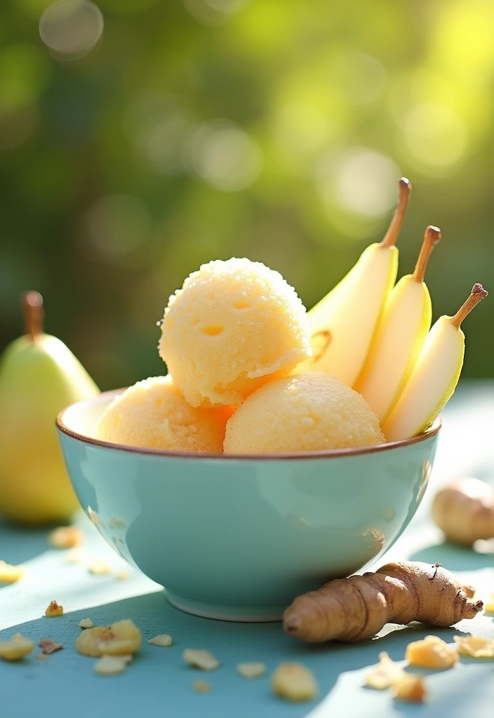 30 Homemade Ice Cream Recipes That Are 100% Dairy Free - 23. Pear Ginger Sorbet