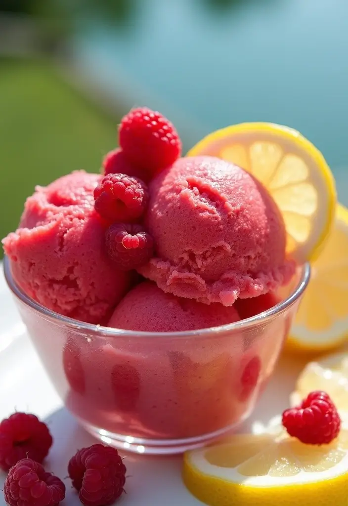 30 Homemade Ice Cream Recipes That Are 100% Dairy Free - 7. Raspberry Lemon Sorbet