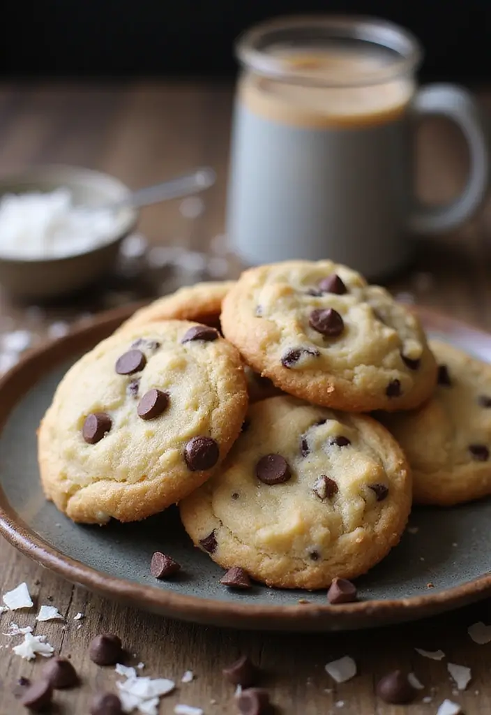 30 Keto Dairy Free Recipes You’ll Want in Your Weekly Menu - 18. Chocolate Chip Coconut Cookies