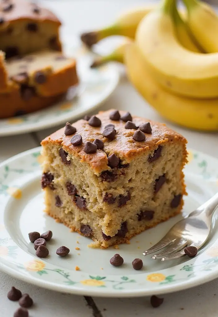 30 Moist & Fluffy Gluten Free Dairy Free Cake Recipes - 15. Chocolate Chip Banana Cake