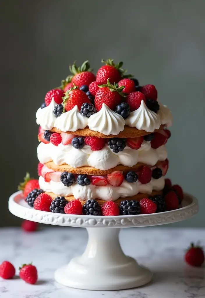 30 Moist & Fluffy Gluten Free Dairy Free Cake Recipes - 26. Berry Meringue Cake