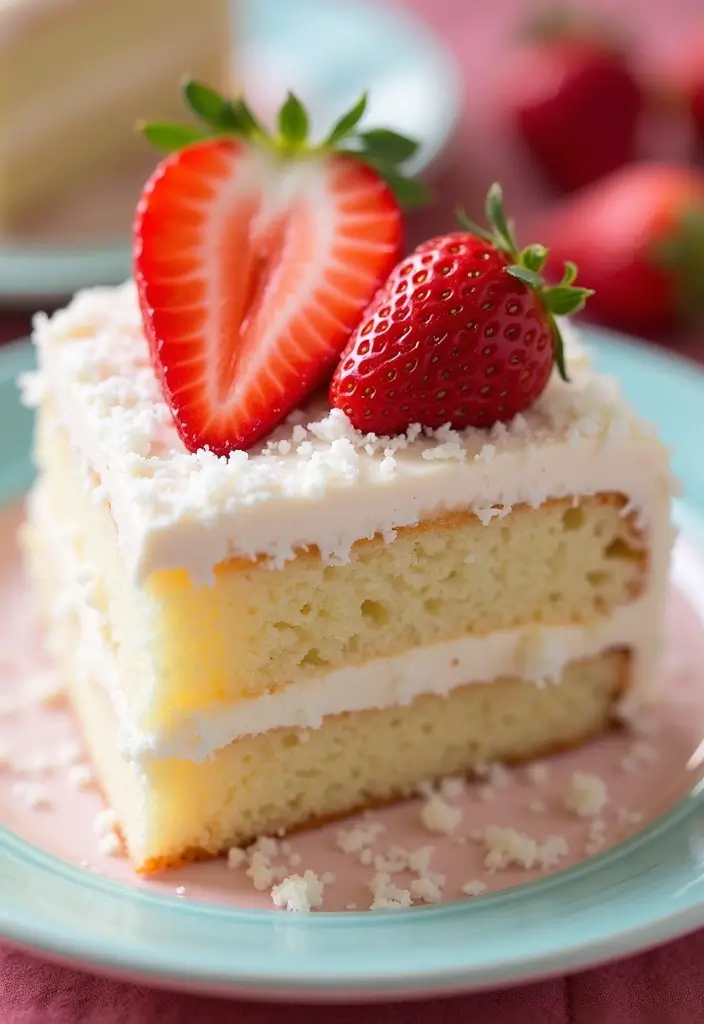 30 Moist & Fluffy Gluten Free Dairy Free Cake Recipes - 7. Strawberry Coconut Cake