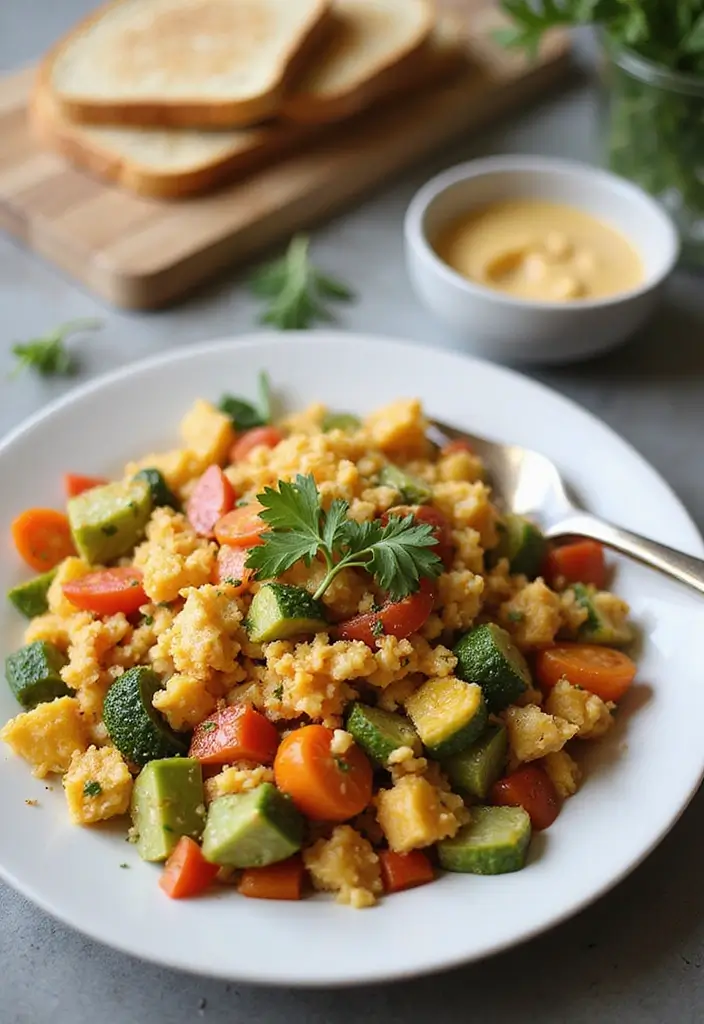 30 Protein-Packed Dairy Free Egg Recipes You’ll Love for Breakfast - 12. Mediterranean Vegan Scramble