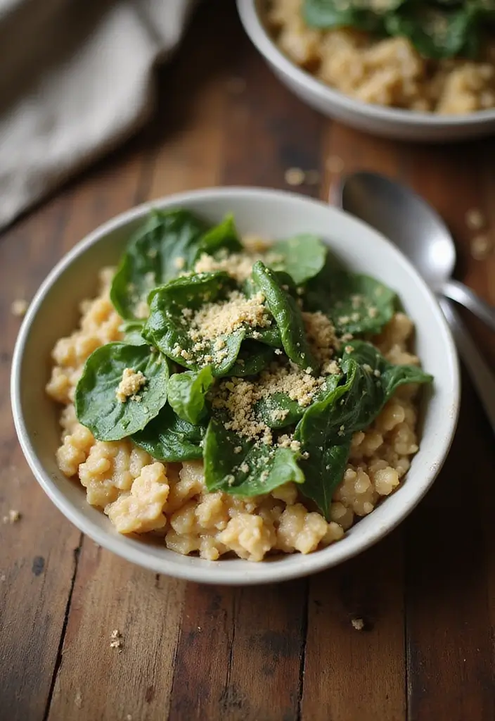 30 Protein-Packed Dairy Free Egg Recipes You’ll Love for Breakfast - 5. Savory Oatmeal with Spinach and Nutritional Yeast