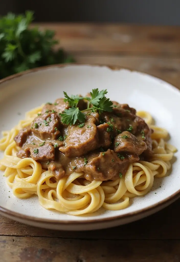 30 Savory Dairy Free Ground Beef Recipes for Easy Meals - 1. Creamy Dairy-Free Beef Stroganoff