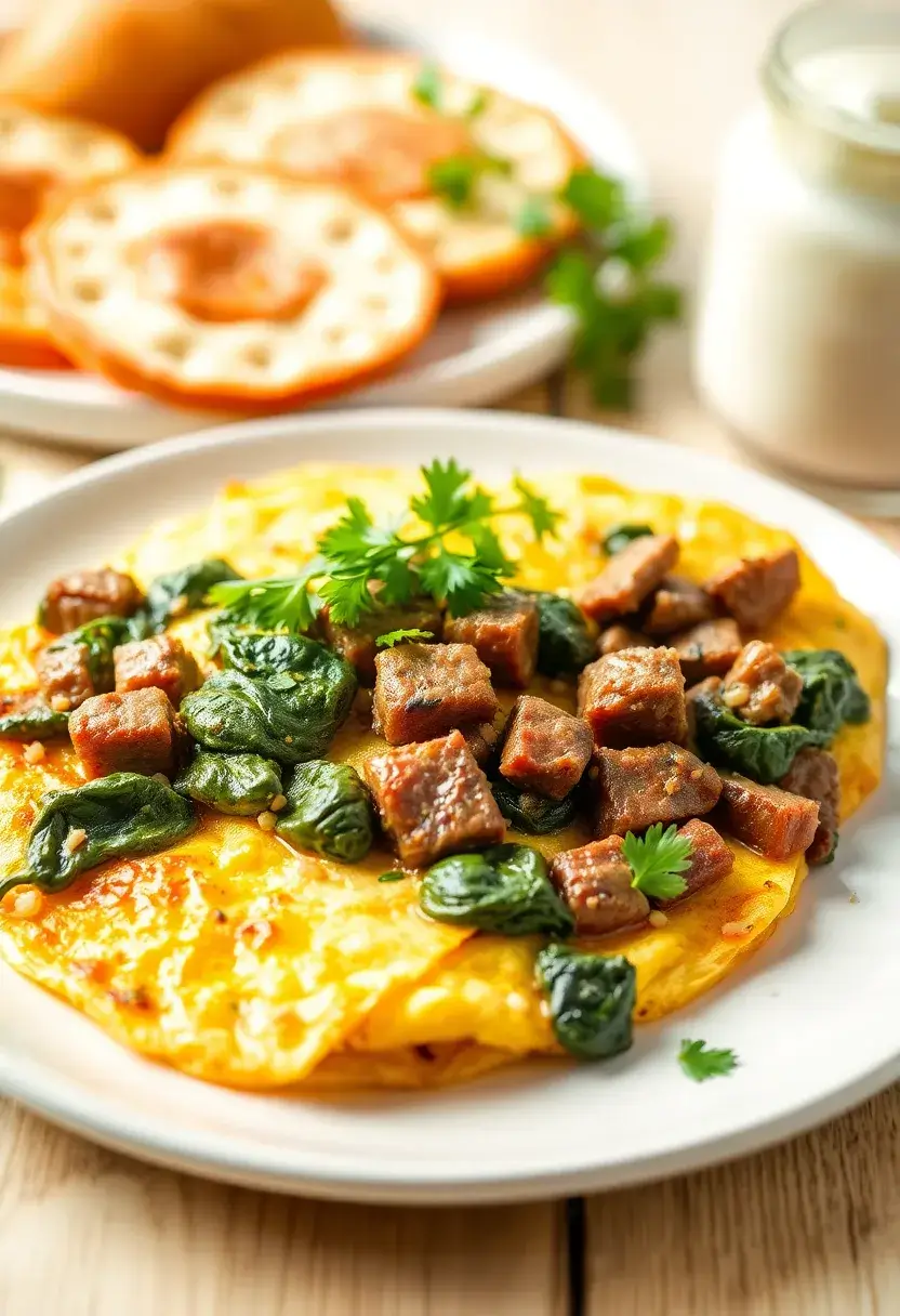 30 Savory Dairy Free Ground Beef Recipes for Easy Meals - 30. Beef and Spinach Omelette