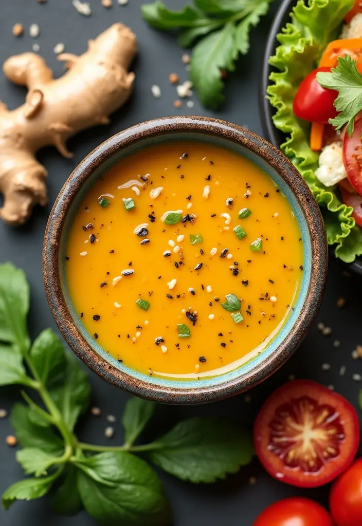 30 Tangy & Creamy Dairy Free Dressing Recipes for Every Salad - 10. Zesty Ginger Dressing