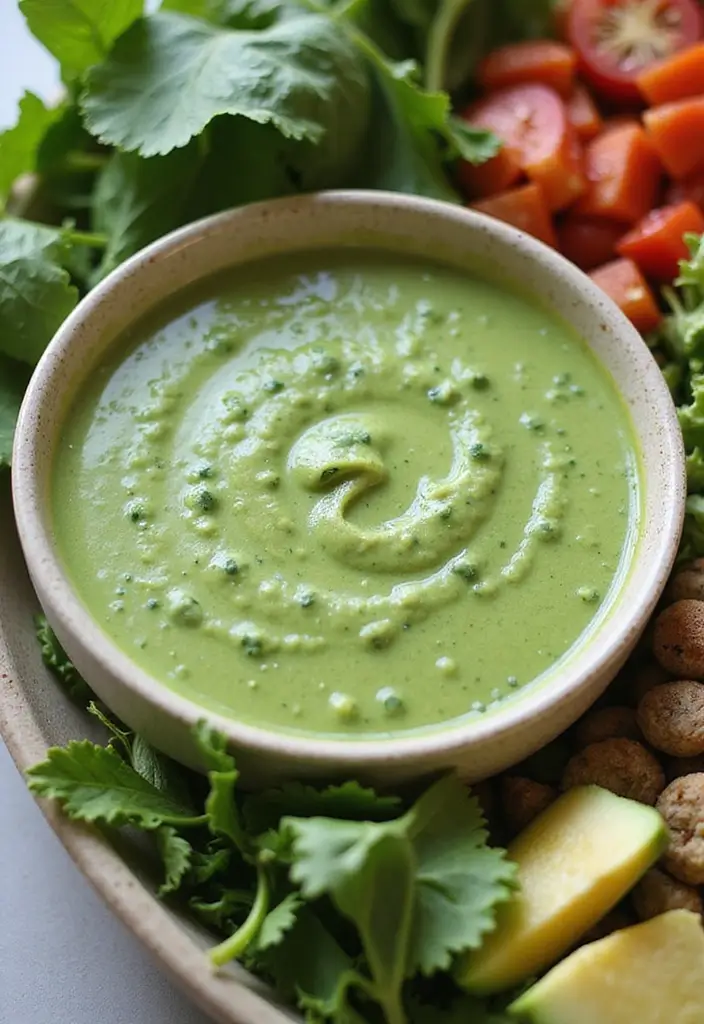 30 Tangy & Creamy Dairy Free Dressing Recipes for Every Salad - 13. Creamy Green Dressing