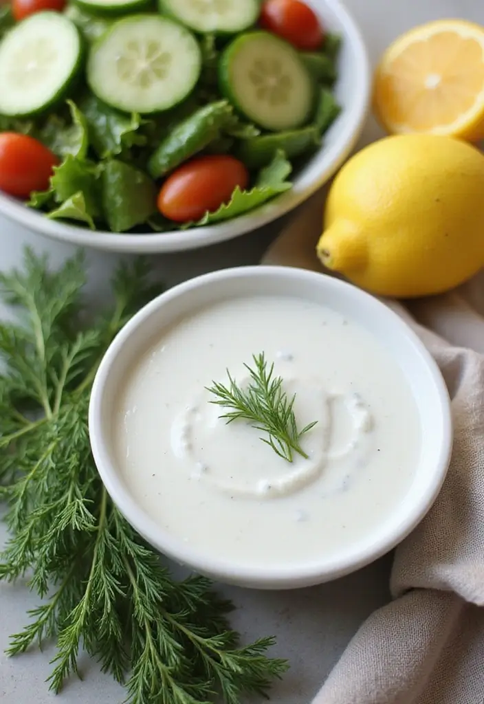 30 Tangy & Creamy Dairy Free Dressing Recipes for Every Salad - 16. Creamy Dill Dressing