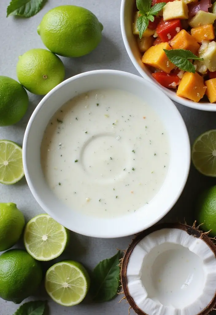 30 Tangy & Creamy Dairy Free Dressing Recipes for Every Salad - 20. Lime & Coconut Dressing