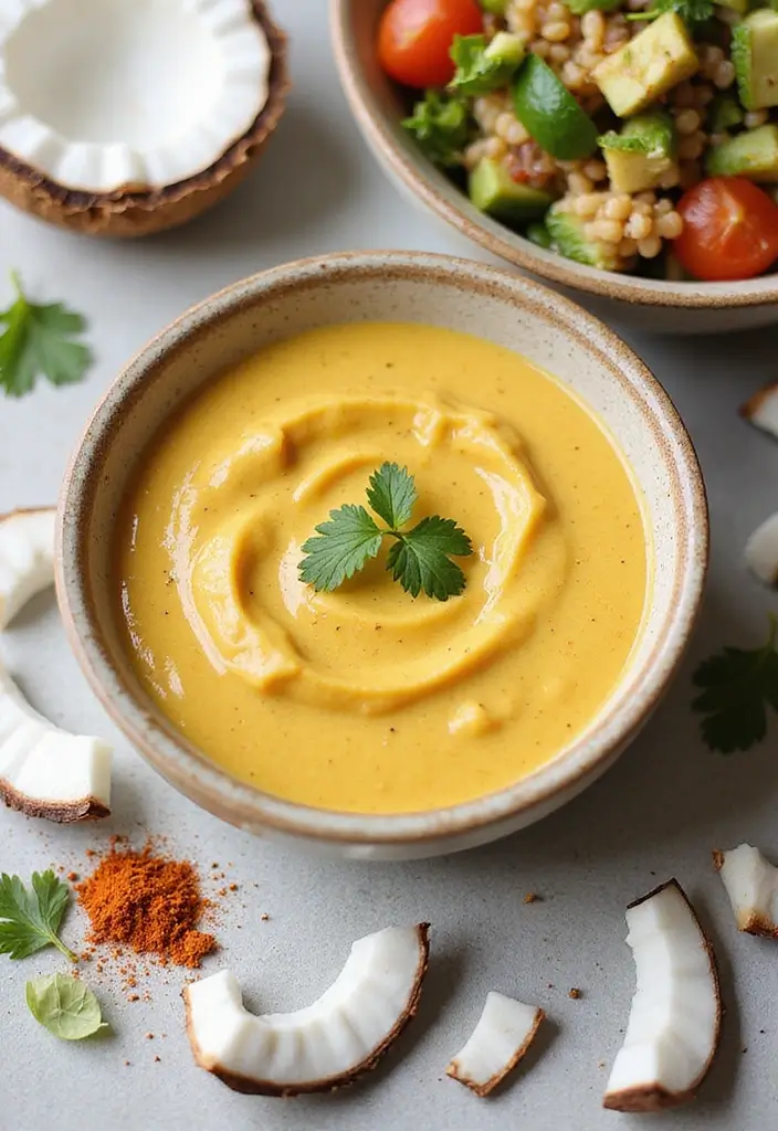 30 Tangy & Creamy Dairy Free Dressing Recipes for Every Salad - 23. Creamy Coconut Curry Dressing