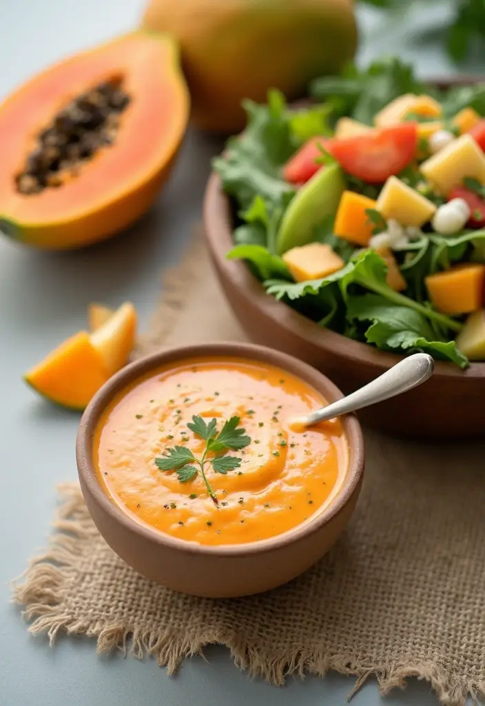 30 Tangy & Creamy Dairy Free Dressing Recipes for Every Salad - 27. Creamy Papaya Dressing
