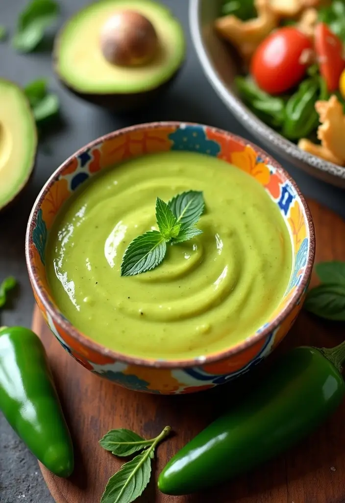 30 Tangy & Creamy Dairy Free Dressing Recipes for Every Salad - 28. Spicy Avocado Dressing