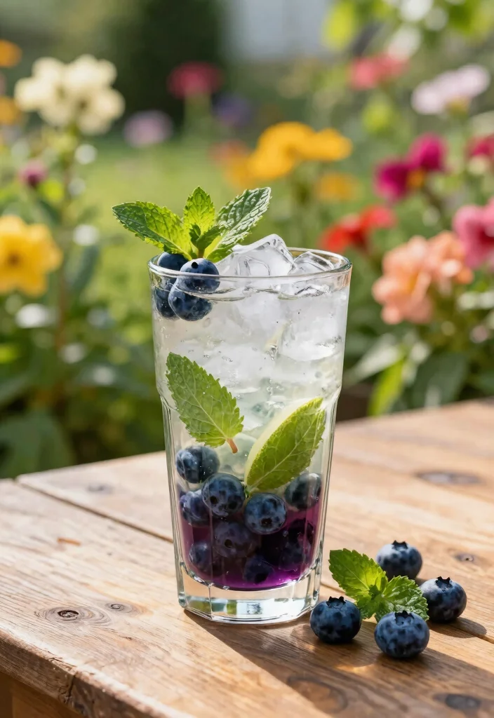 10 Blue Cocktail Recipes for Vibrant Refreshing Party Drinks - 4. Blueberry Mojito