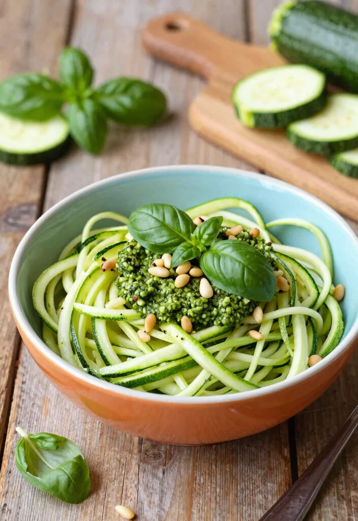 10 Dairy-Free Keto Recipes for Simple Clean Low-Carb Eating - 3. Zucchini Noodles with Pesto
