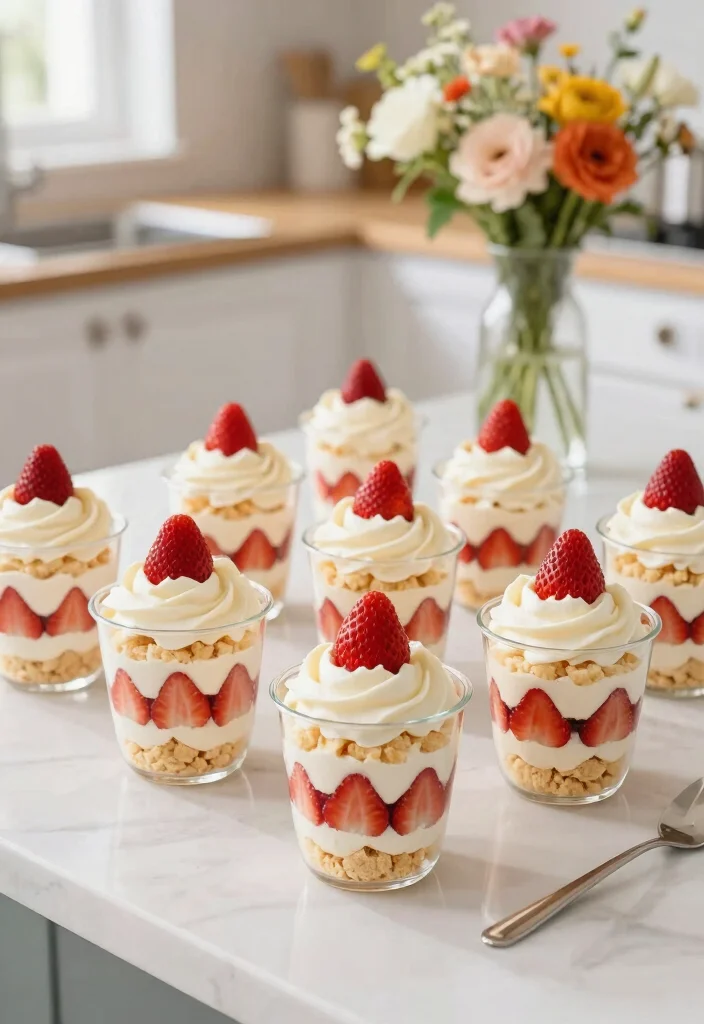 10 Easiest Dessert Recipes for Fast No-Stress Sweet Treats - 10. Strawberry Shortcake Cups