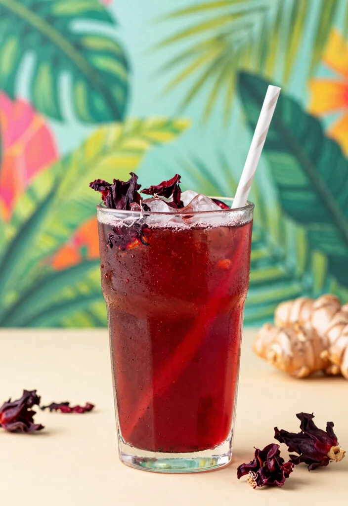 10 Mule Cocktail Recipes with Fresh Simple Ginger Kick - 10. Hibiscus Ginger Mule
