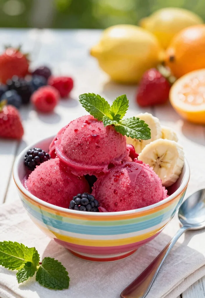 10 Vegetarian Dessert Recipes with Simple Plant-Based Sweets - 3. Healthy Fruit Sorbet
