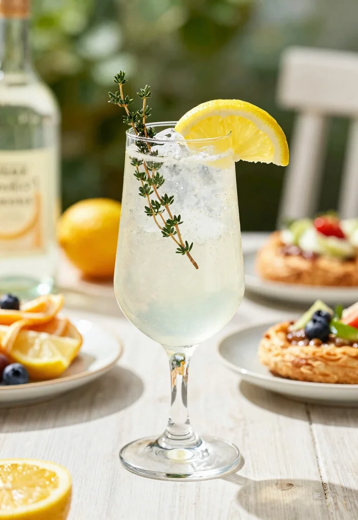 10 Vodka Cocktail Recipes for Simple Refreshing Drinks - 7. Thyme Citrus Vodka Spritzer