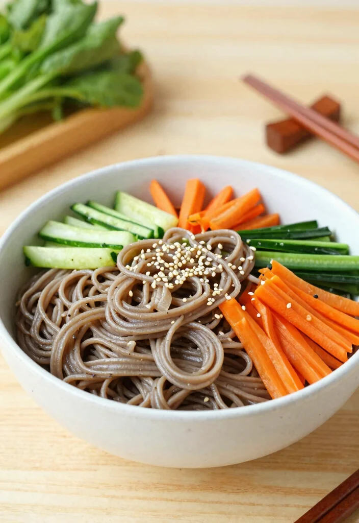 12 Asian Healthy Recipes Full of Simple Balanced Flavor - 12. Chilled Soba Noodle Salad