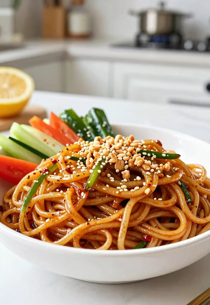 12 Asian Healthy Recipes Full of Simple Balanced Flavor - 8. Garlic Szechuan Noodles
