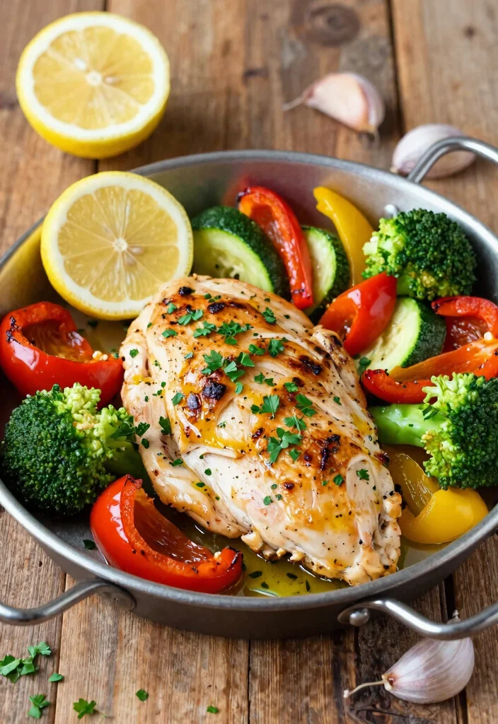 12 Clean Dinner Recipes for Fresh Simple Weeknight Eating - 1. One-Pan Lemon Garlic Chicken & Veggies