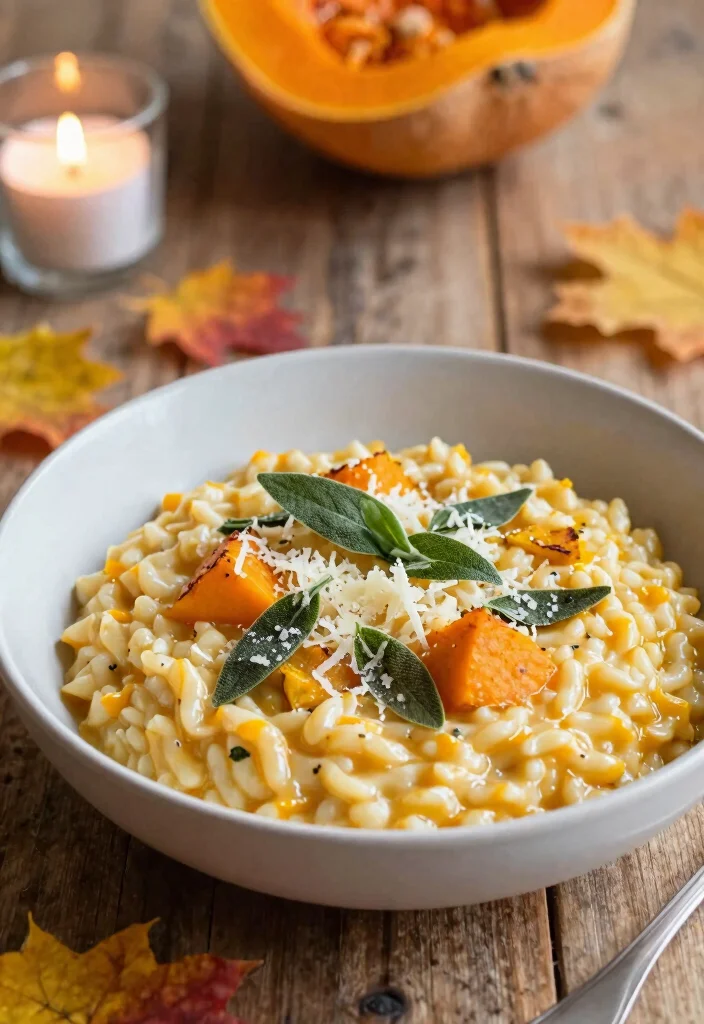 12 Fall Dinner Recipes with Cozy Seasonal Flavor Ideas - 1. Roasted Butternut Squash and Sage Risotto