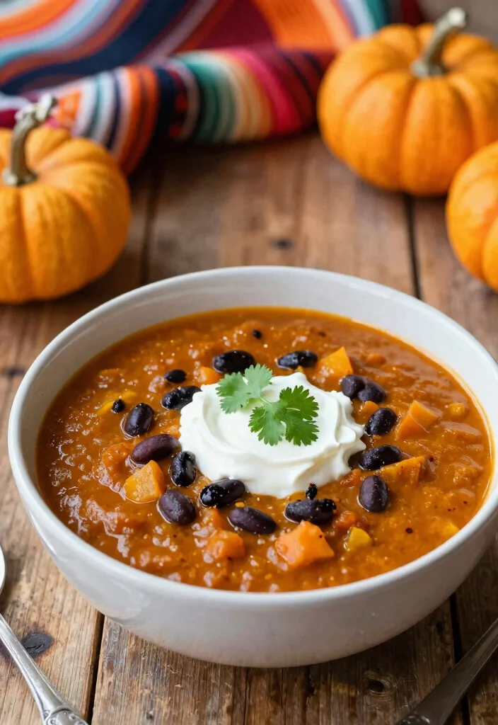 12 Fall Dinner Recipes with Cozy Seasonal Flavor Ideas - 2. Pumpkin and Black Bean Chili