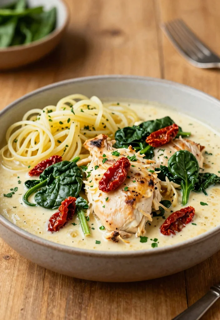 12 Keto Crockpot Recipes for Easy Hands-Off Low-Carb Meals - 5. Creamy Tuscan Garlic Chicken