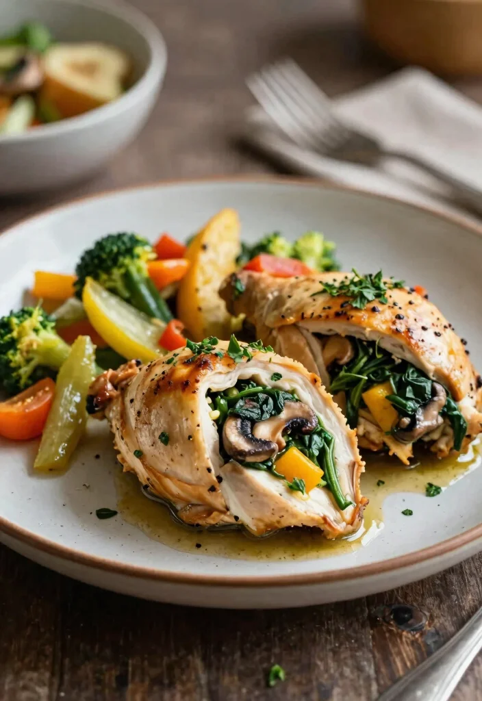 12 Keto Crockpot Recipes for Easy Hands-Off Low-Carb Meals - 9. Mushroom and Spinach Stuffed Chicken