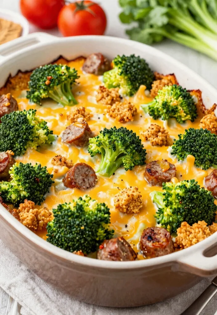 12 Keto Sausage Recipes for Quick Flavor-Rich Dinners - 5. Gluten-Free Sausage and Broccoli Bake