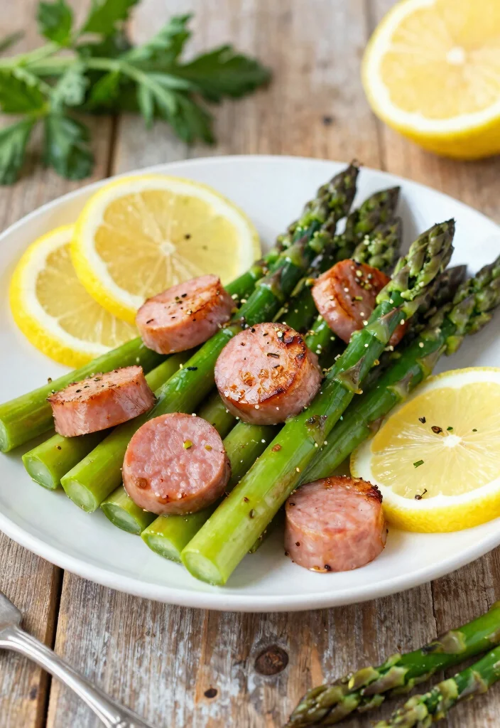 12 Keto Sausage Recipes for Quick Flavor-Rich Dinners - 6. Zesty Lemon Sausage and Asparagus
