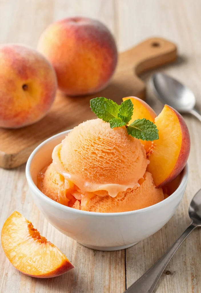 12 Peach Dessert Recipes for Juicy Easy Seasonal Treat Ideas - 5. Peach Sorbet