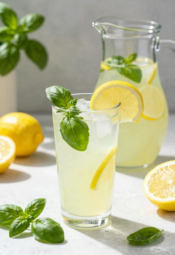12 Summer Cocktail Recipes for Light Fresh Seasonal Sips - 2. Basil Lemonade Spritzer