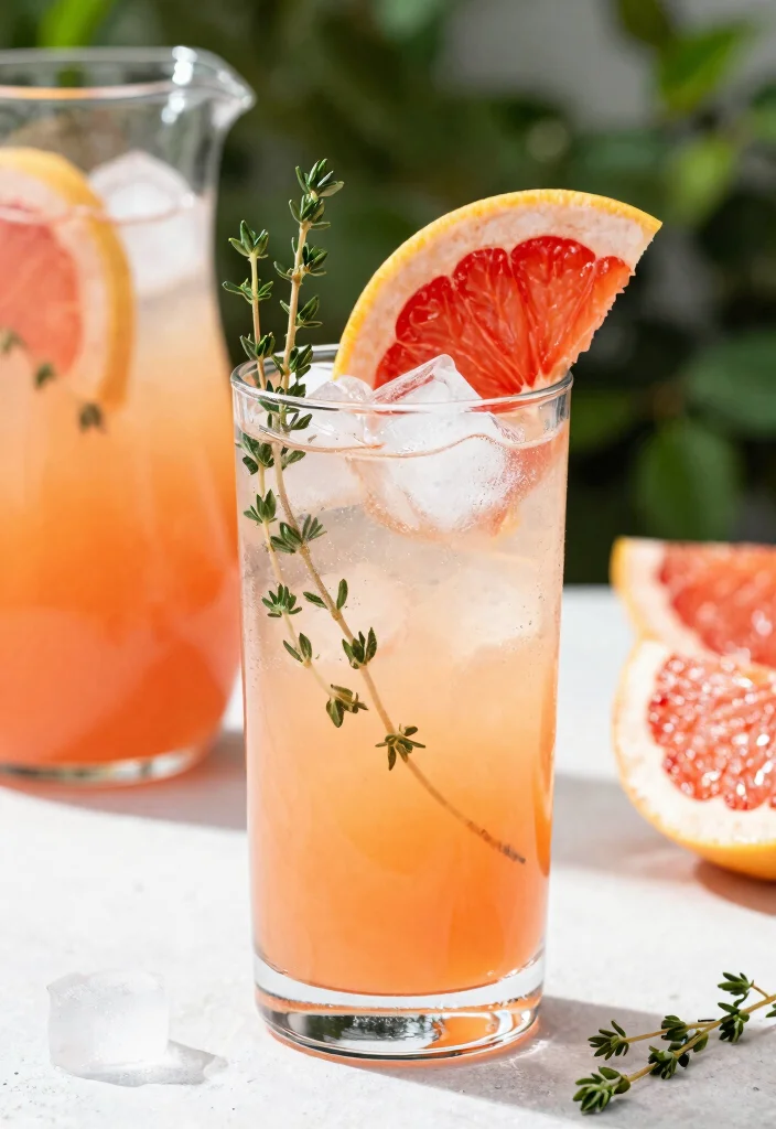 12 Summer Cocktail Recipes for Light Fresh Seasonal Sips - 5. Grapefruit & Thyme Spritzer
