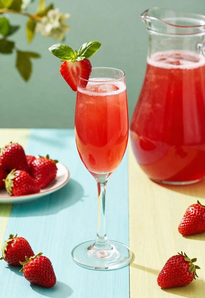 12 Summer Cocktail Recipes for Light Fresh Seasonal Sips - 6. Strawberry Basil Bellini
