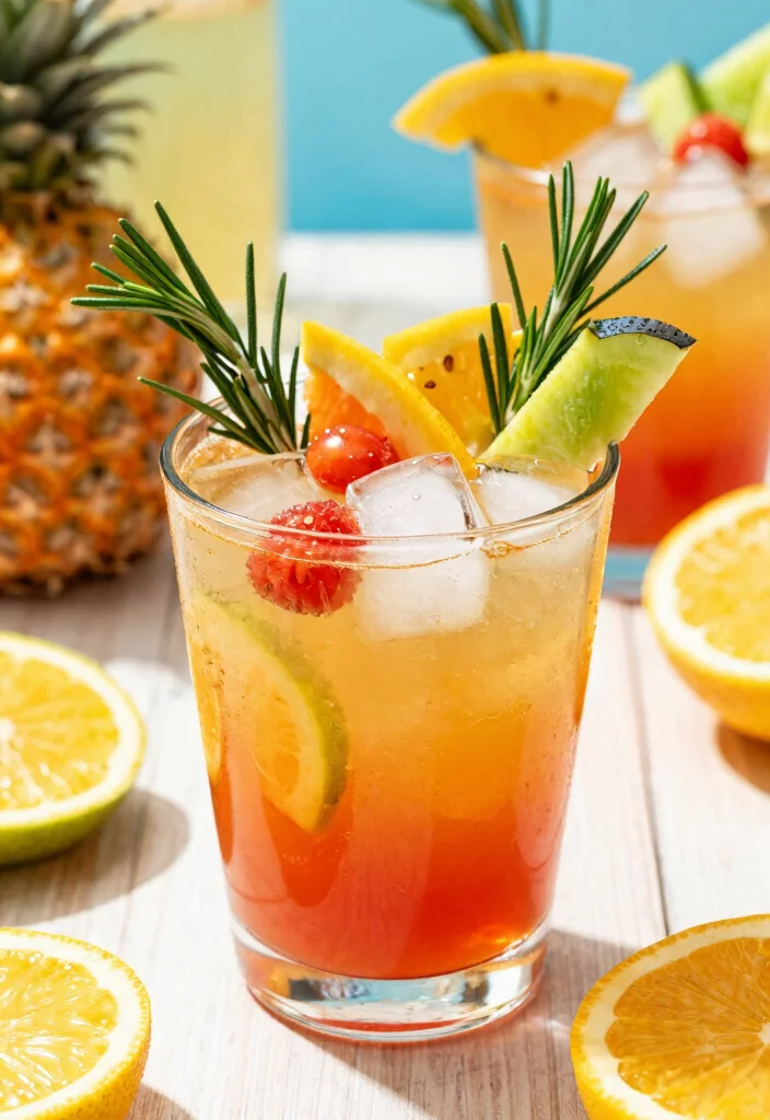 12 Summer Cocktail Recipes for Light Fresh Seasonal Sips - 9. Tropical Rosemary Punch