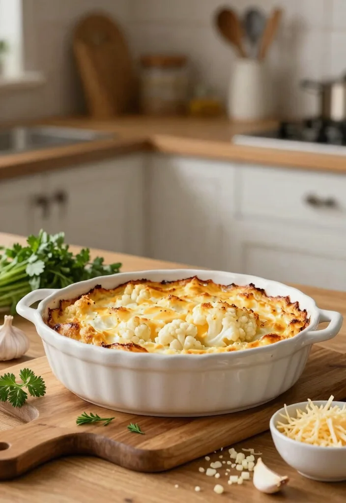 12 Vegetarian Keto Recipes for Easy Low-Carb Plant Meals - 1. Creamy Cauliflower and Cheese Bake
