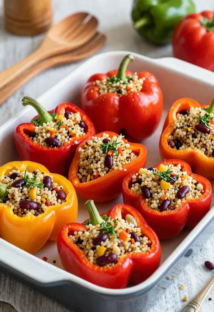 12 Vegetarian Keto Recipes for Easy Low-Carb Plant Meals - 7. Stuffed Bell Peppers with Quinoa