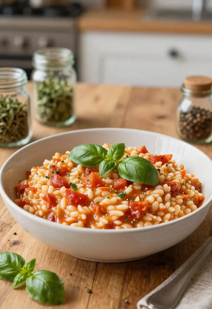 14 Budget-Friendly Dinner Recipes for Cheap Easy Meals - 8. Creamy Tomato Basil Risotto