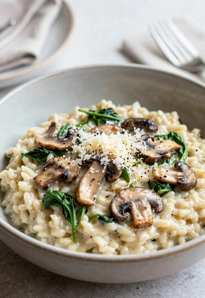 14 Crockpot Dinner Recipes for Effortless Flavorful Meals - 10. Creamy Mushroom and Spinach Risotto
