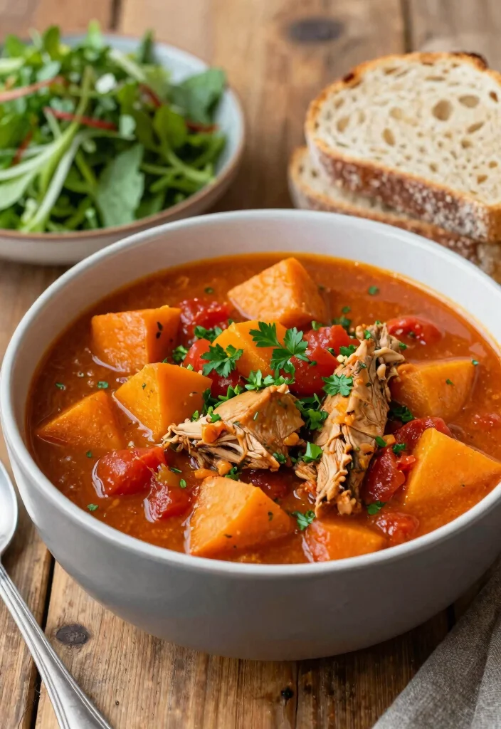 14 Crockpot Dinner Recipes for Effortless Flavorful Meals - 3. Spicy Turkey and Sweet Potato Stew