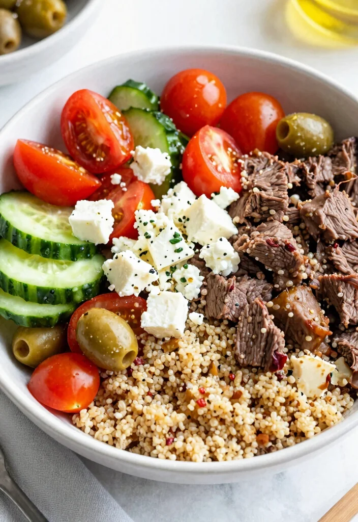 14 Crockpot Dinner Recipes for Effortless Flavorful Meals - 8. Greek Beef and Quinoa Bowl