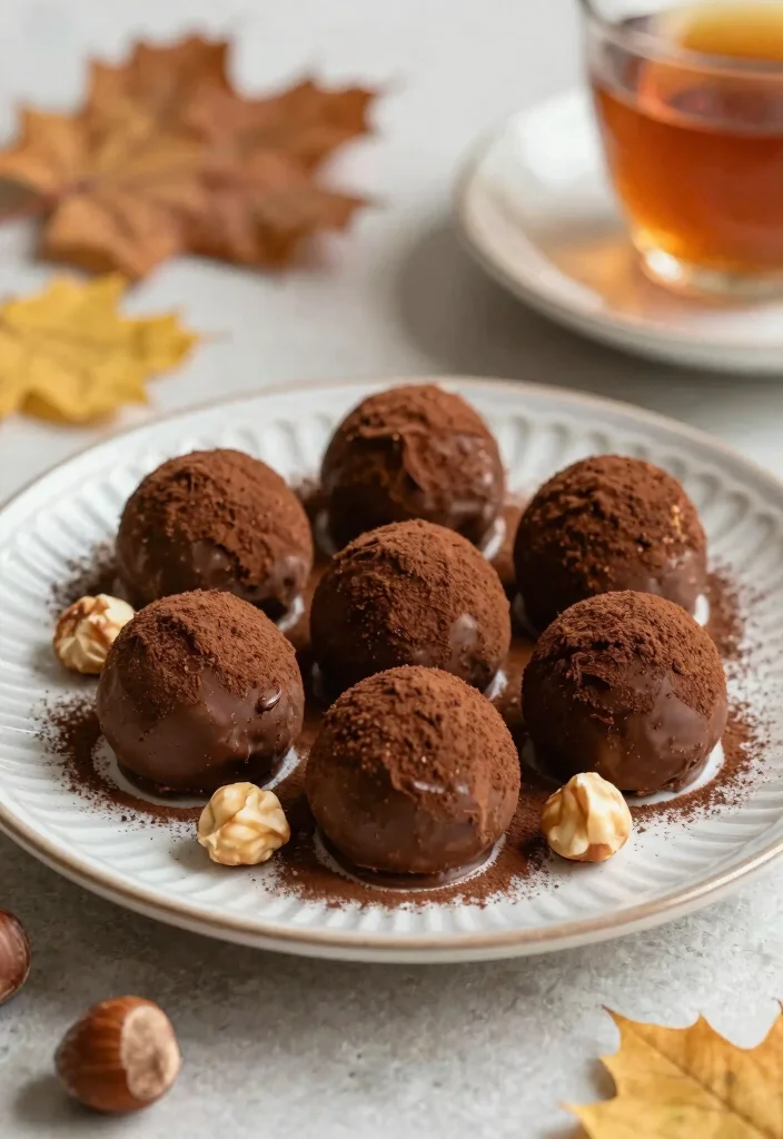 14 Fall Dessert Recipes with Warm Easy Seasonal Flavors - 14. Hazelnut Chocolate Truffles