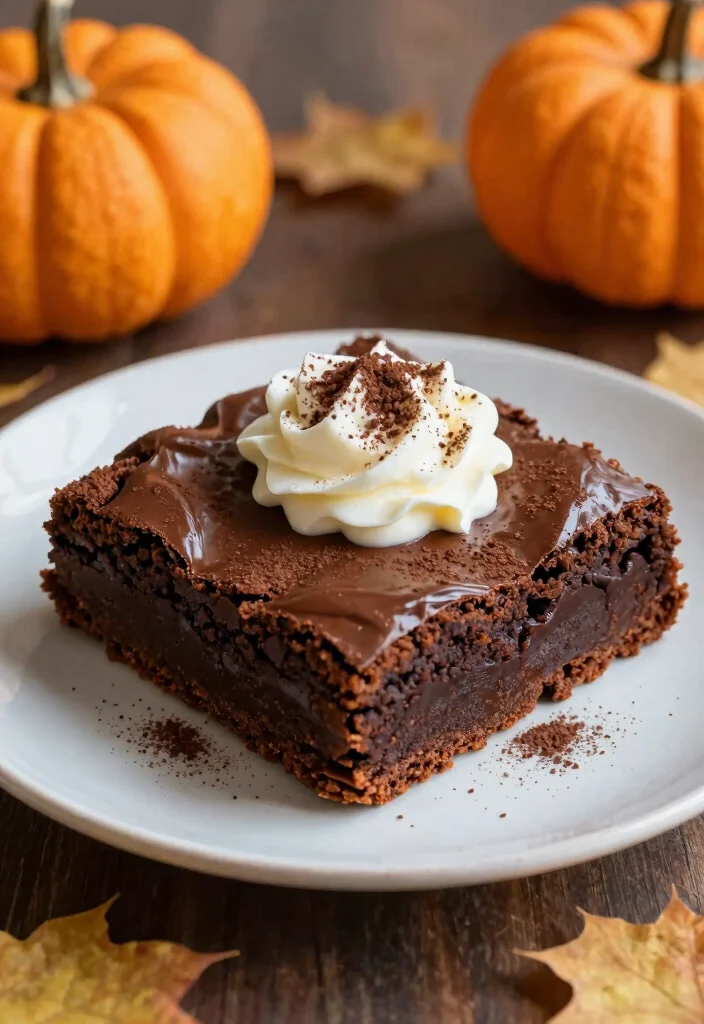 14 Fall Dessert Recipes with Warm Easy Seasonal Flavors - 6. Chocolate Pumpkin Brownies