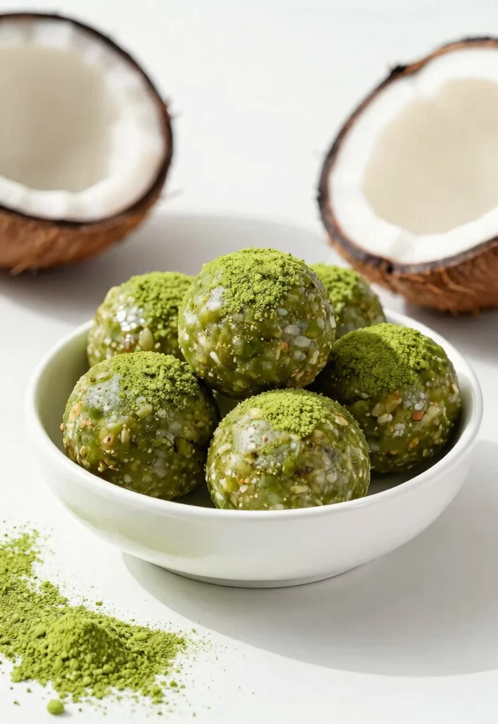 14 Healthier Dessert Recipes with Light Flavorful Upgrades - 11. Matcha Coconut Energy Balls