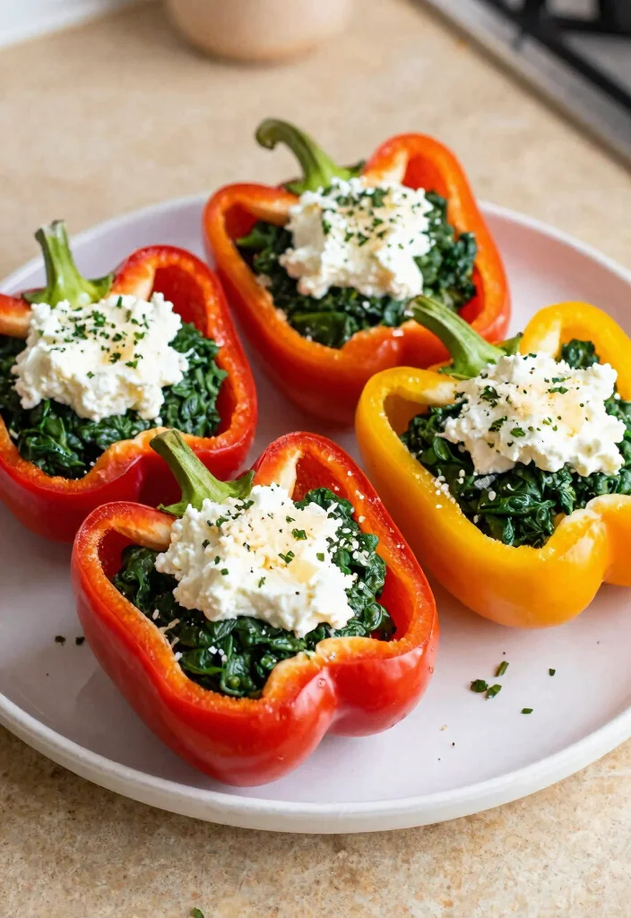 14 Healthy Crock Pot Recipes for Easy Slow-Cooked Weeknight Meals - 2. Spinach and Ricotta Stuffed Peppers