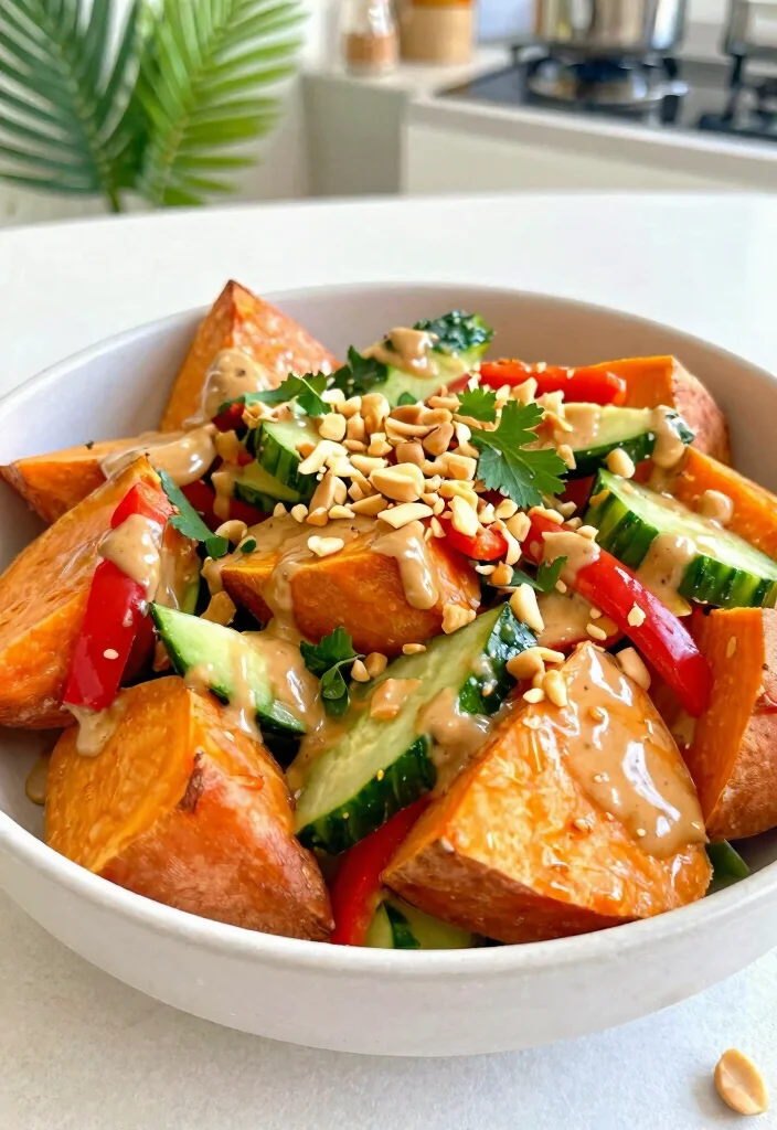 14 Healthy Crock Pot Recipes for Easy Slow-Cooked Weeknight Meals - 7. Thai Peanut Sweet Potato Salad