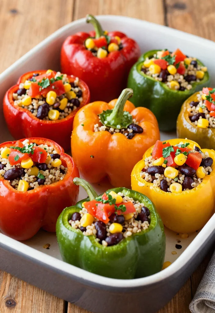 14 Healthy Dishes Recipes Packed with Simple Fresh Flavor - 10. Savory Stuffed Bell Peppers